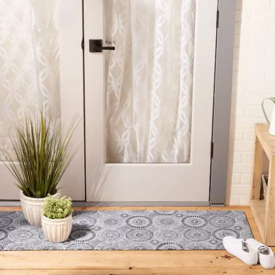 Black Kaleidoscope Tufted Mat {3}