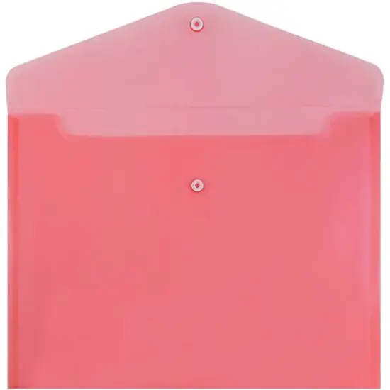 JAM Paper 9.75" x 13" Plastic Snap Closure Envelopes, 12ct. Red {4}