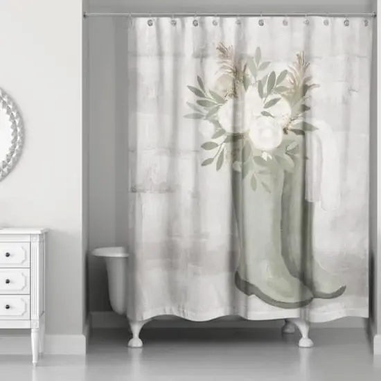 Sage Boot Florals 71" x 74" Shower Curtain {3}