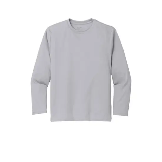 Port & Company&reg; Youth Long Sleeve Performance T-Shirt Silver {1}