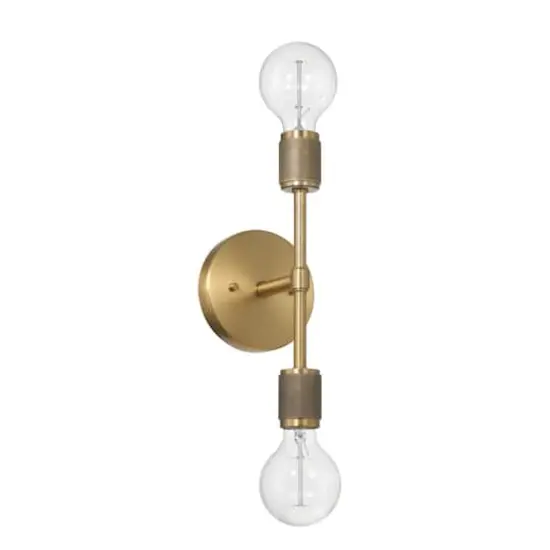 Hello Honey® Maxim 19" Gold Modern Minimalist Metal Exposed 2-Bulb Wall Sconce {1}