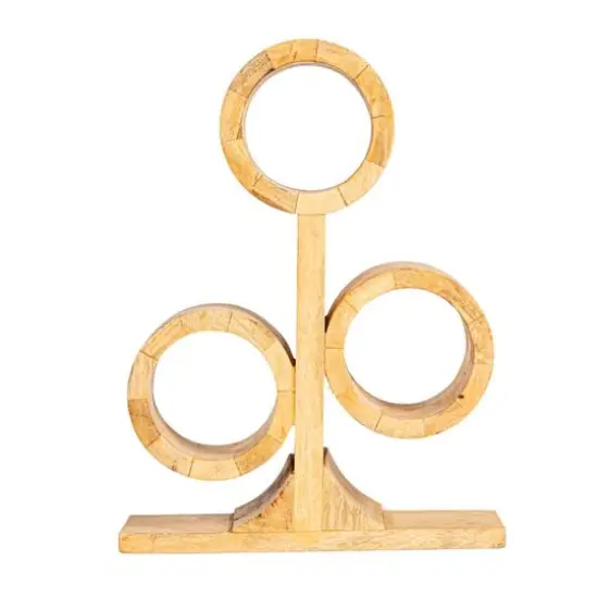 Hello Honey&reg; 15.25" Natural Mango Wood Circular Wine Rack {11}