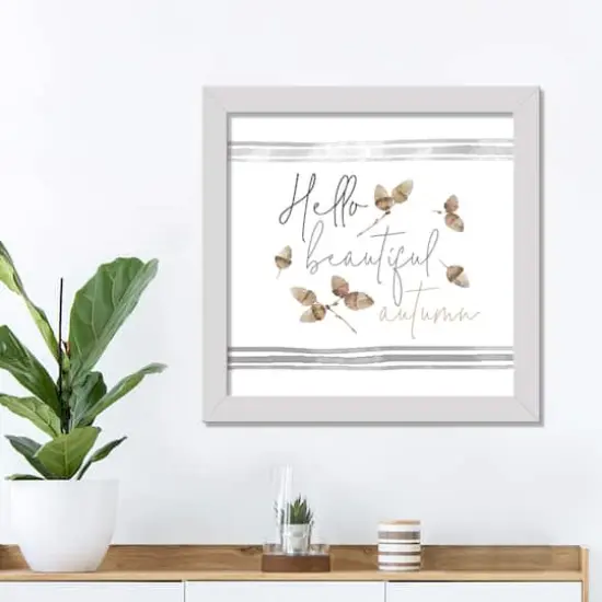 Hello Autumn Framed Print Wall Art {4}
