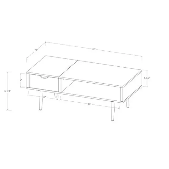 Acorn Mid Century Modern Faux Marble Coffee Table {8}