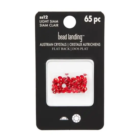 SS12 Round Flatback Austrian Crystals by Bead Landing&trade;, 65ct. Light Siam {5}