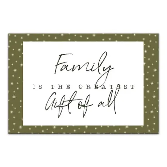 Family Greatest Gift Green Twinkle Canvas Wall Art {1}