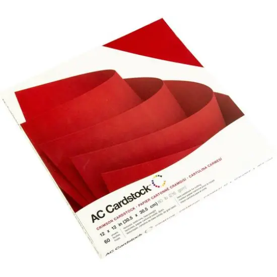 American Crafts&trade; 12" x 12" Textured Cardstock, 60 Sheets Crimson {3}