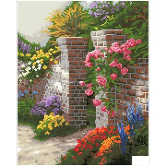 Diamond Dotz® Intermediate Level Thomas Kinkade The Rose Garden Diamond Painting Kit {3}