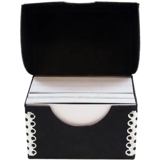 JAM Paper Desktop Business Card Box Black Kraft {6}
