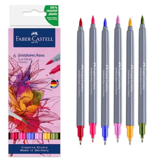 Faber-Castell&reg; Goldfaber Aqua Flowers Dual-Tip Marker Set {1}