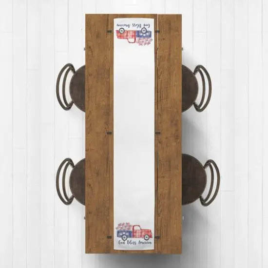 Plaid Truck Outdoor Table Runner {4}