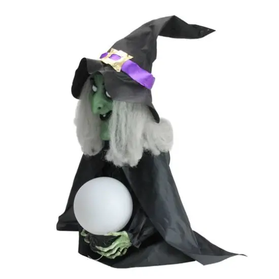 26" Lighted Fortune Telling Witch Halloween Decoration {4}