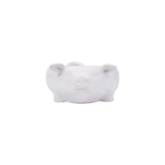 Hello Honey&reg; 12.5" White Ceramic Pig Shaped Bowl {8}