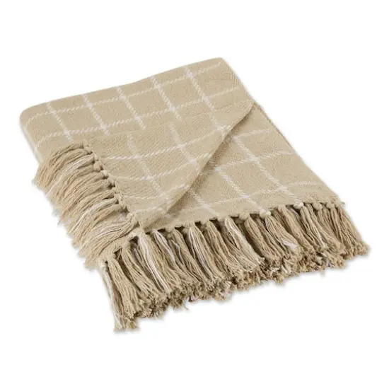 DII&reg; Checked Plaid Throw Vintage Linen {1}