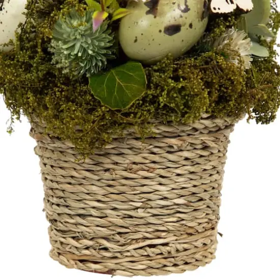 7" Wooden Mixed Floral & Easter Egg Artificial Arrangement {4}