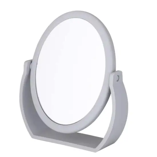 Home Details Swivel 10X Magnification Rubberized Vanity Mirror Gray {8}