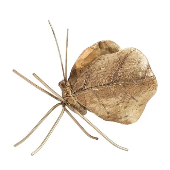 Golden Brown Leaf Butterfly Shelf Sitter Set {4}