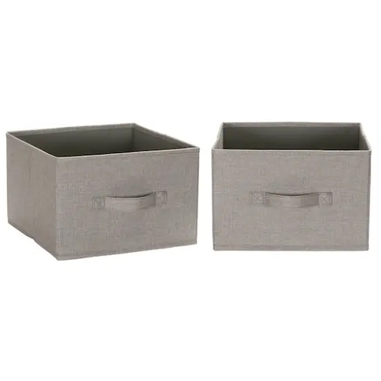 Household Essentials 11.5" Open Storage Box, 2ct. Silver {1}