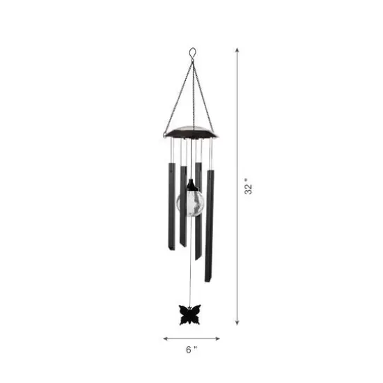 Glitzhome&reg; 32" Solar Powered LED Wind Chime Light {5}