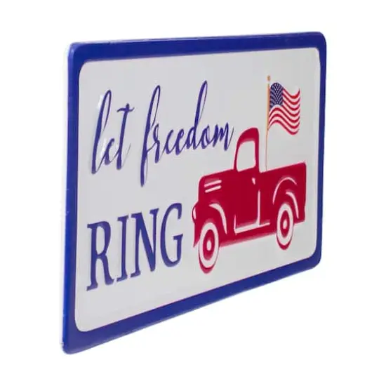 12" Metal Patriotic Let Freedom RING Sign Wall D&eacute;cor {4}