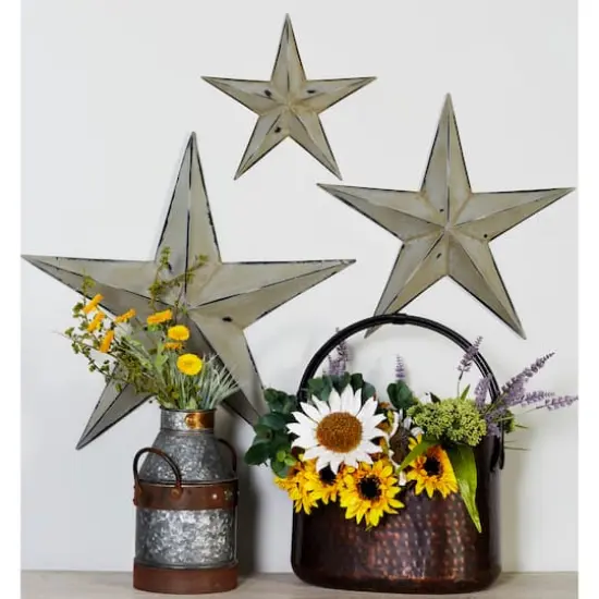 Light Brown Metal Star Wall D&eacute;cor Set {4}