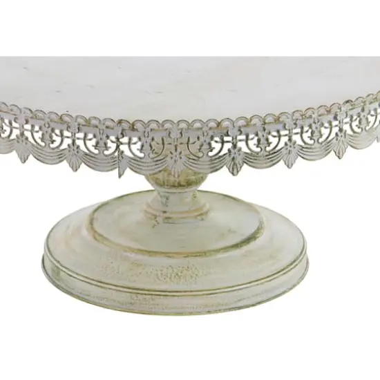 22" White Iron Farmhouse Cake Stand {4}