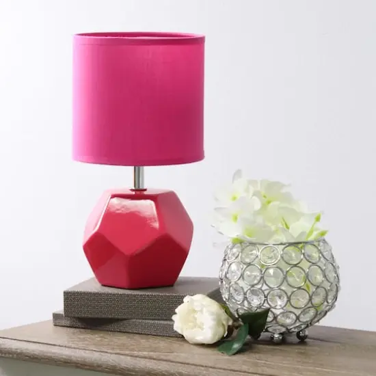 Simple Designs Round Prism Mini Table Lamp Pink {3}