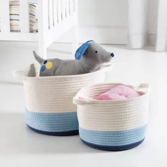 Honey Can Do Blue Ombr&eacute; Nesting Cotton Rope Storage Basket Set {4}