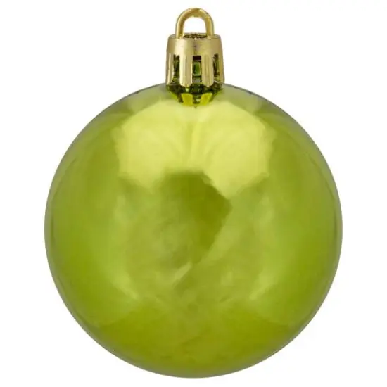 60ct Shiny Green Kiwi Shatterproof Ball Ornaments {5}