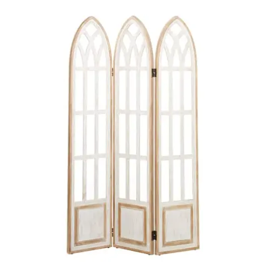 White Wood Farmhouse Room Divider Screen, 72" x 48" x 2" {7}