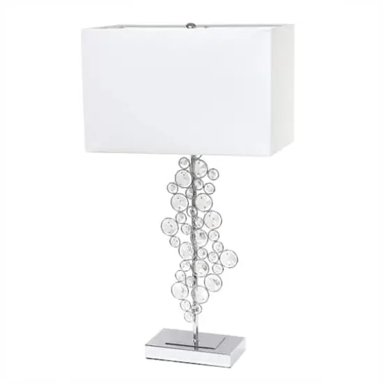 Lalia Home 26" Crystal Glitz and Chrome Table Lamp with White Shade {1}