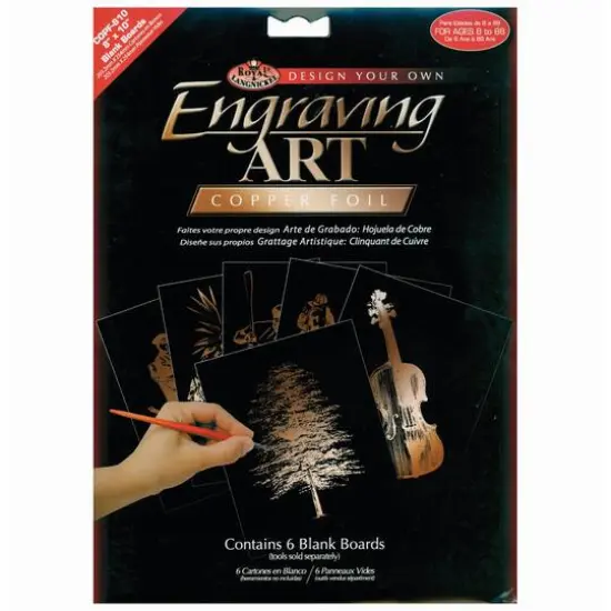 Royal & Langnickel&reg; Engraving Art&trade; 8" x 10" Copper Foil Blank Boards, 6 Sheets {1}