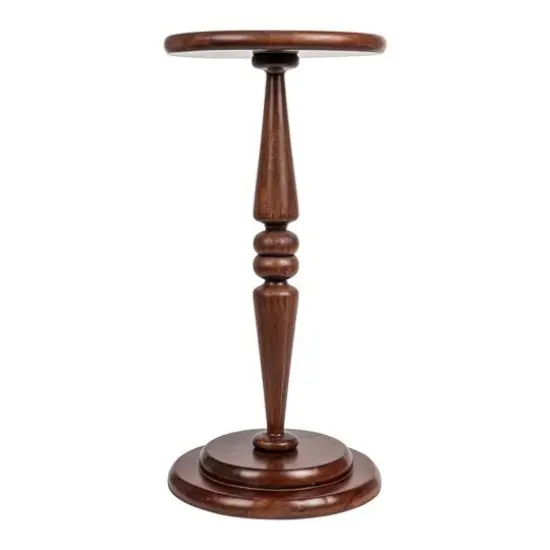 Hello Honey&reg; Bishop Pedestal Cocktail Side Table Dark Chestnut {7}