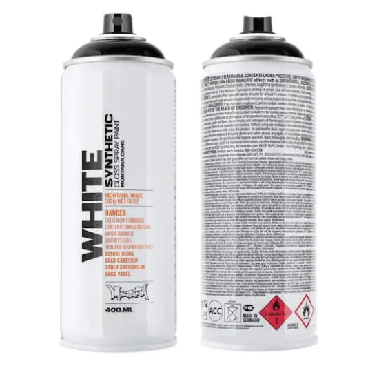 Montana&trade; Cans WHITE Spray Paint 9000 Black {1}