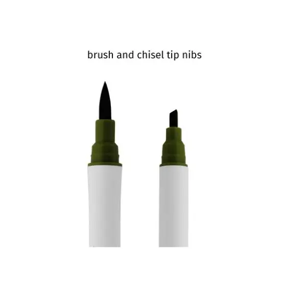 Leisure Arts&reg; 12 Color Neutrals Brush & Chisel Dual Tip Marker Set {6}