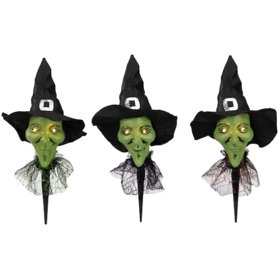Smirking Witch Halloween Pathway Markers Set, 3ct. {1}