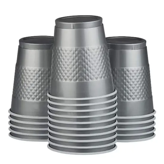 JAM Paper 12oz.Plastic Party Cups, 20ct. Silver {1}