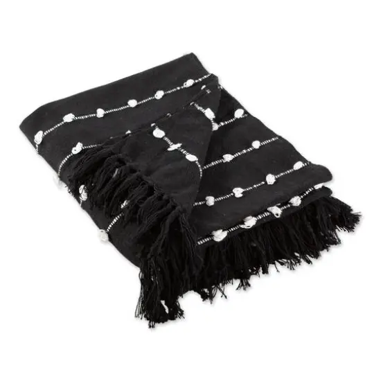 DII&reg; Black Woven Loop Throw {1}