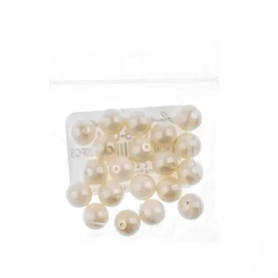 Preciosa Maxima 8mm Pearlescent Glass Nacre Pearls, 20ct. Cream {3}