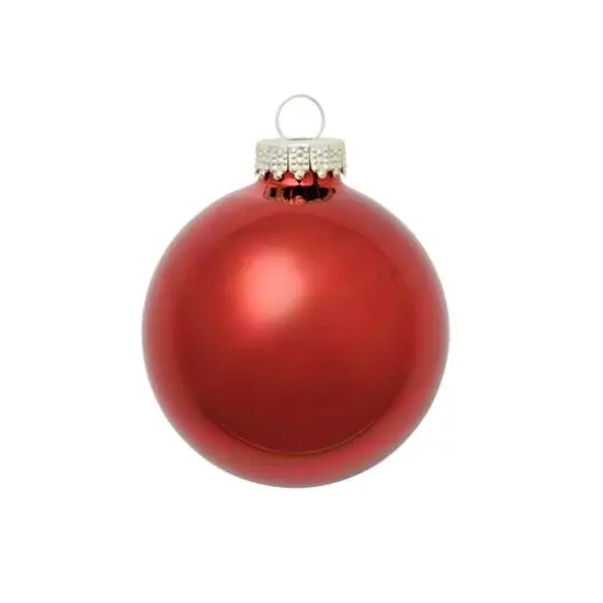 Whitehurst 40 Pack 1.5" Shiny Glass Ball Ornaments Bordeaux {1}
