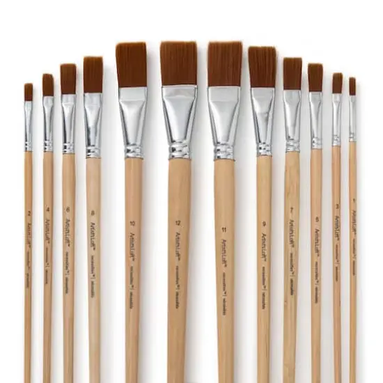 Brown Synthetic Flat Brushes by Artist's Loft&reg; Necessities&trade; {1}