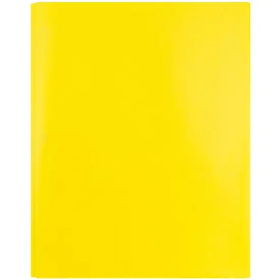 JAM Paper 9.5" x 11" Plastic 2 Pocket School POP Folders with Clasps, 6ct. Yellow {7}