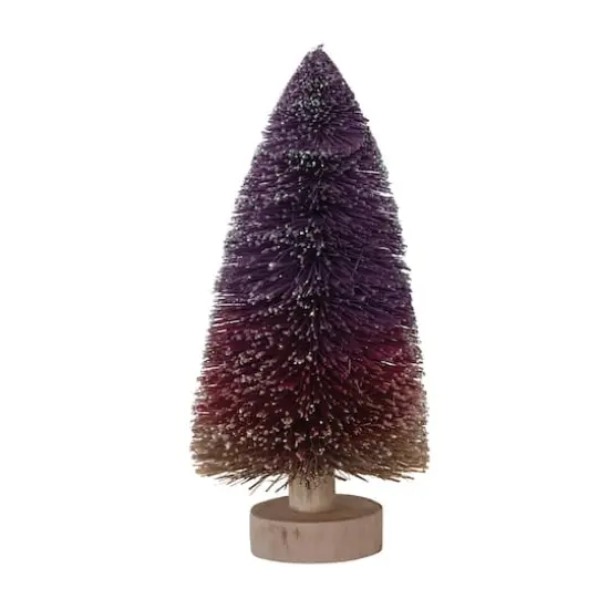 Hello Honey&reg; 9" Purple Ombre Bottle Brush Tree with Wood Base and Glitter {1}