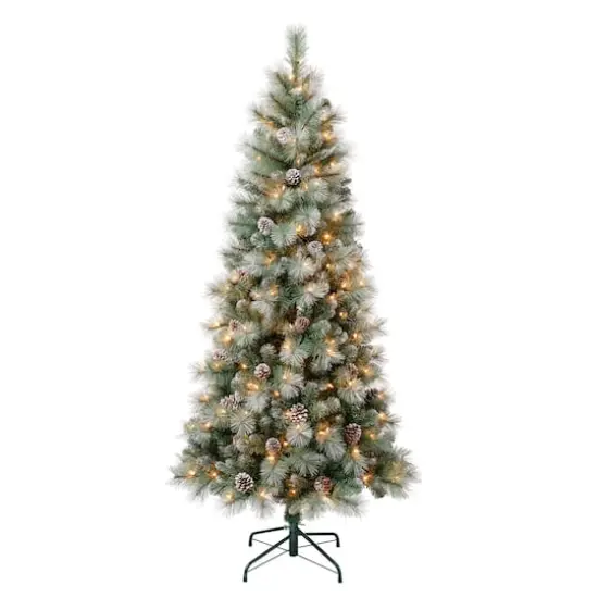 6ft. Pre-Lit Perry Hard Needle Artificial Christmas Tree, Clear Lights {1}