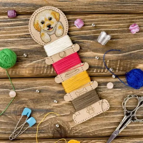 Wonderland Crafts Dog Embroidery Blank Wood Organizer {3}