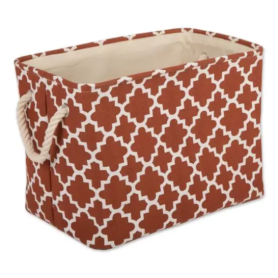 DII&reg; Small Rectangle Lattice Polyester Bin Cinnamon {1}