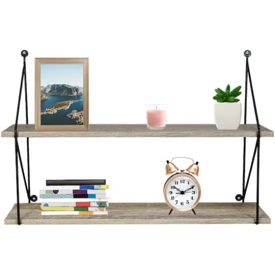 Sorbus 23.6" Double Tier Floating Shelf {3}