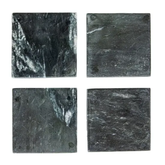 Hello Honey Black Monochrome M&eacute;lange Marble Coaster Set, 4ct. {7}