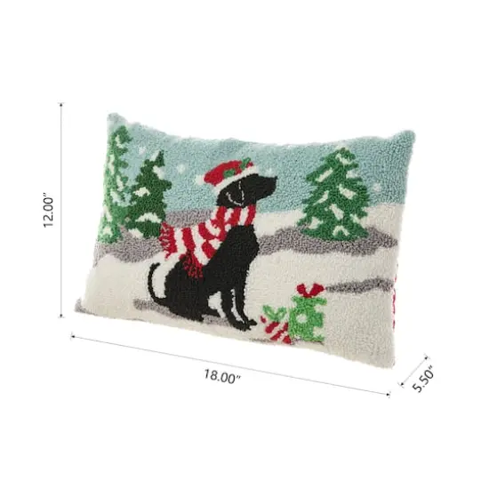 Glitzhome&reg; Hooked Christmas Dog Pillow {7}