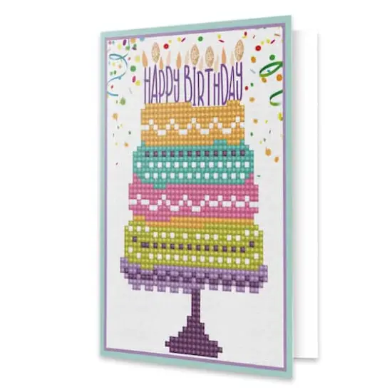 Diamond Dotz® Happy Birthday Cake Diamond Painting Greeting Card Kit {1}